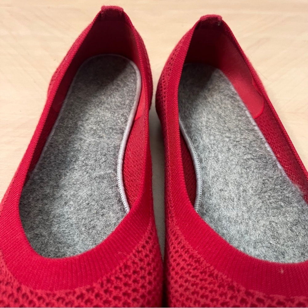 Pointed Toe Knit Ballet Flats Women’s Size 11 Red - Picture 4 of 6